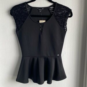 Guess Black Peplum Top